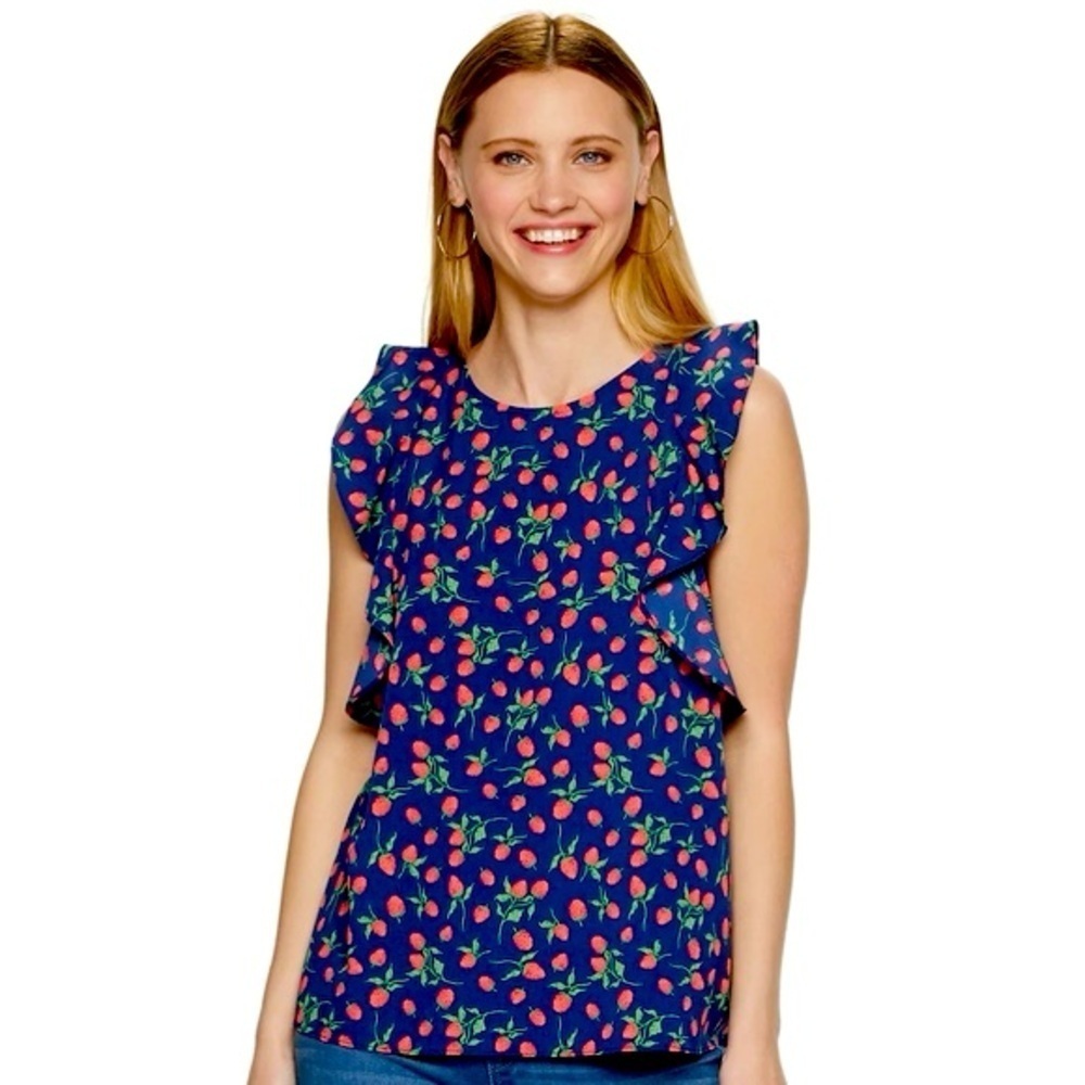 Juicy Couture Ruffle Sleeve Berry Tank Top NWOT size Large
